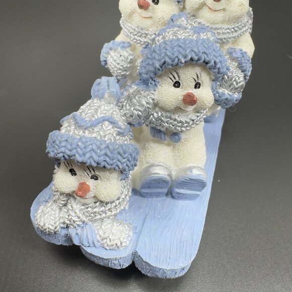 1999 The Encore Group The Sleigh Ride Snow Buddies Resin Figurine Decor Snowman - Picture 2 of 12